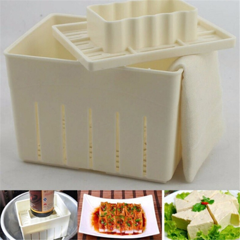 Homemade Mold Plastic Tofu Press Mould Soybean Curd Maker With Cheese Cloth Kitchen Tool 0
