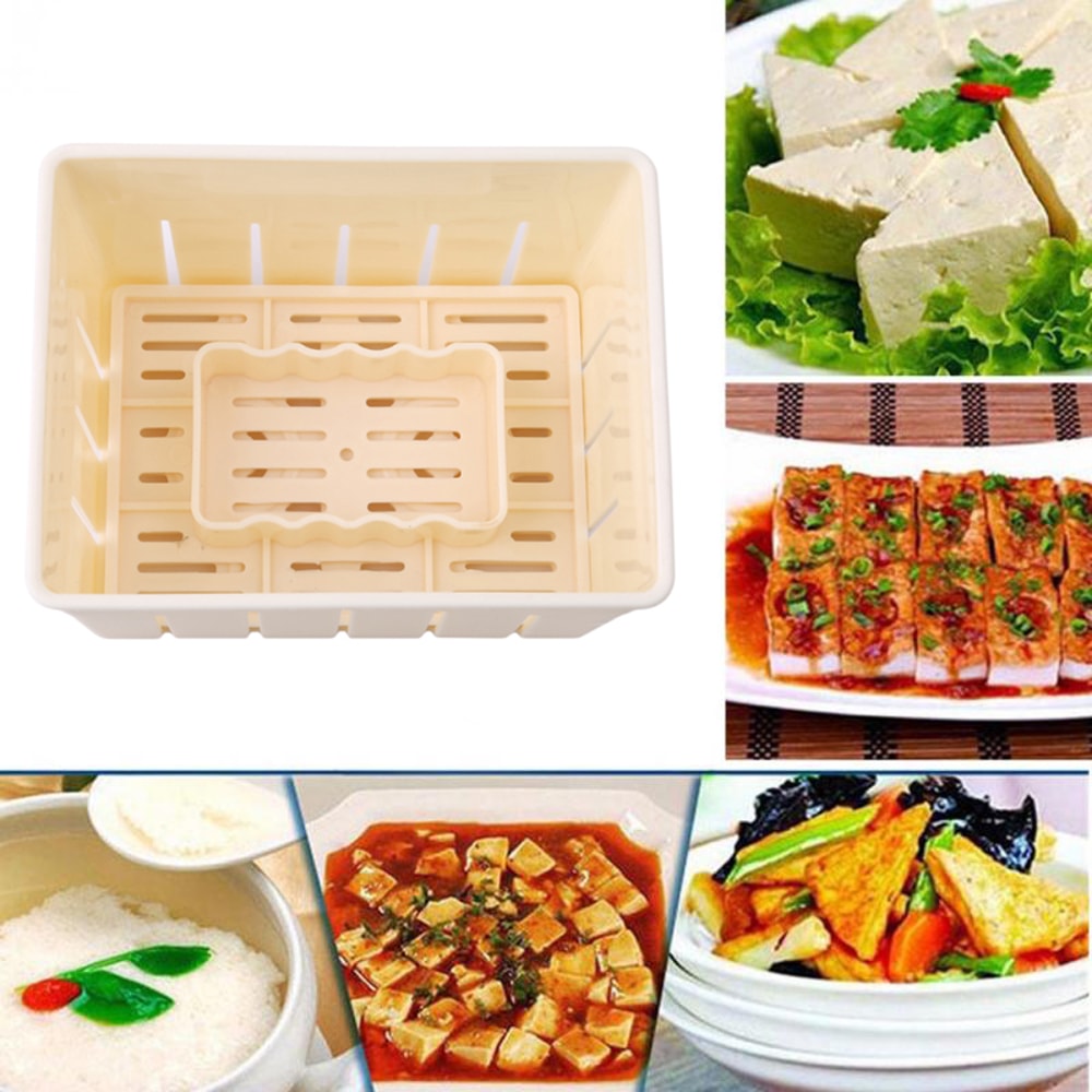 Homemade Mold Plastic Tofu Press Mould Soybean Curd Maker With Cheese Cloth Kitchen Tool 3