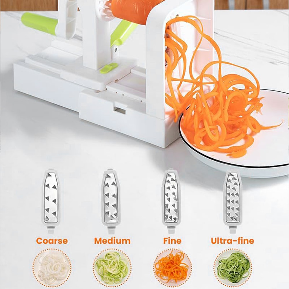 Best Veggie Spiral Slicer Blades Zucchini Noodle Maker Curly Fry Chopper Cutter Pasta Spaghetti Mak 1