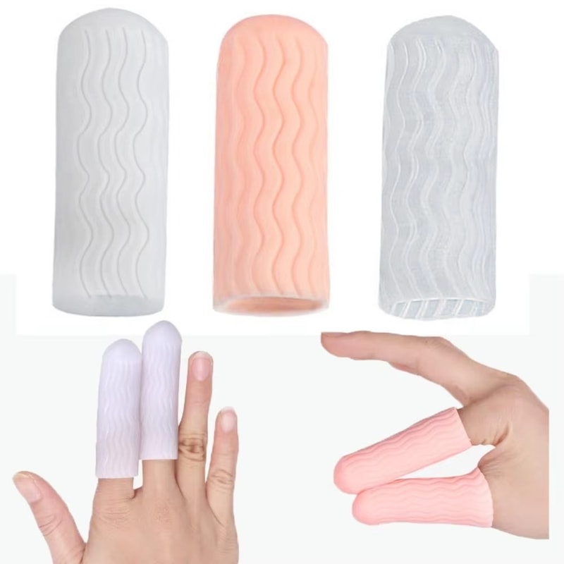 Heat Resistant Silicone Gel Finger Protector Bandage Anticut Finger Sleeves Great For Kitchen And C 2