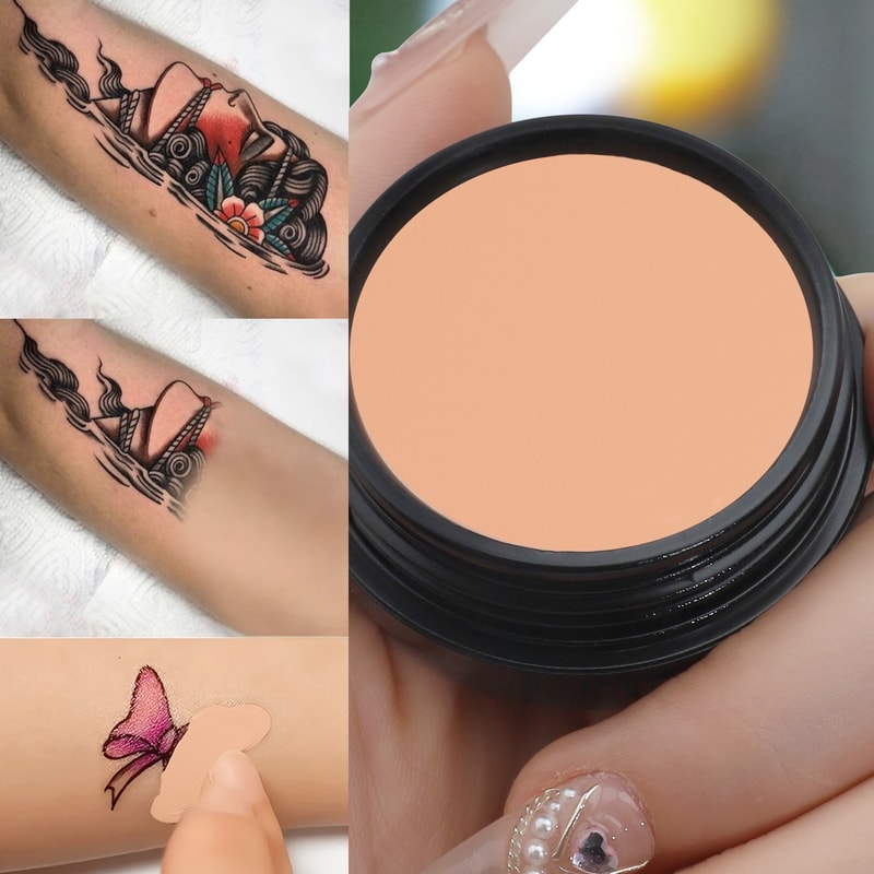 Full Coverage Waterproof Concealer for Tattoos and Scars Natural Finish Foundation for All Skin Tones and Types