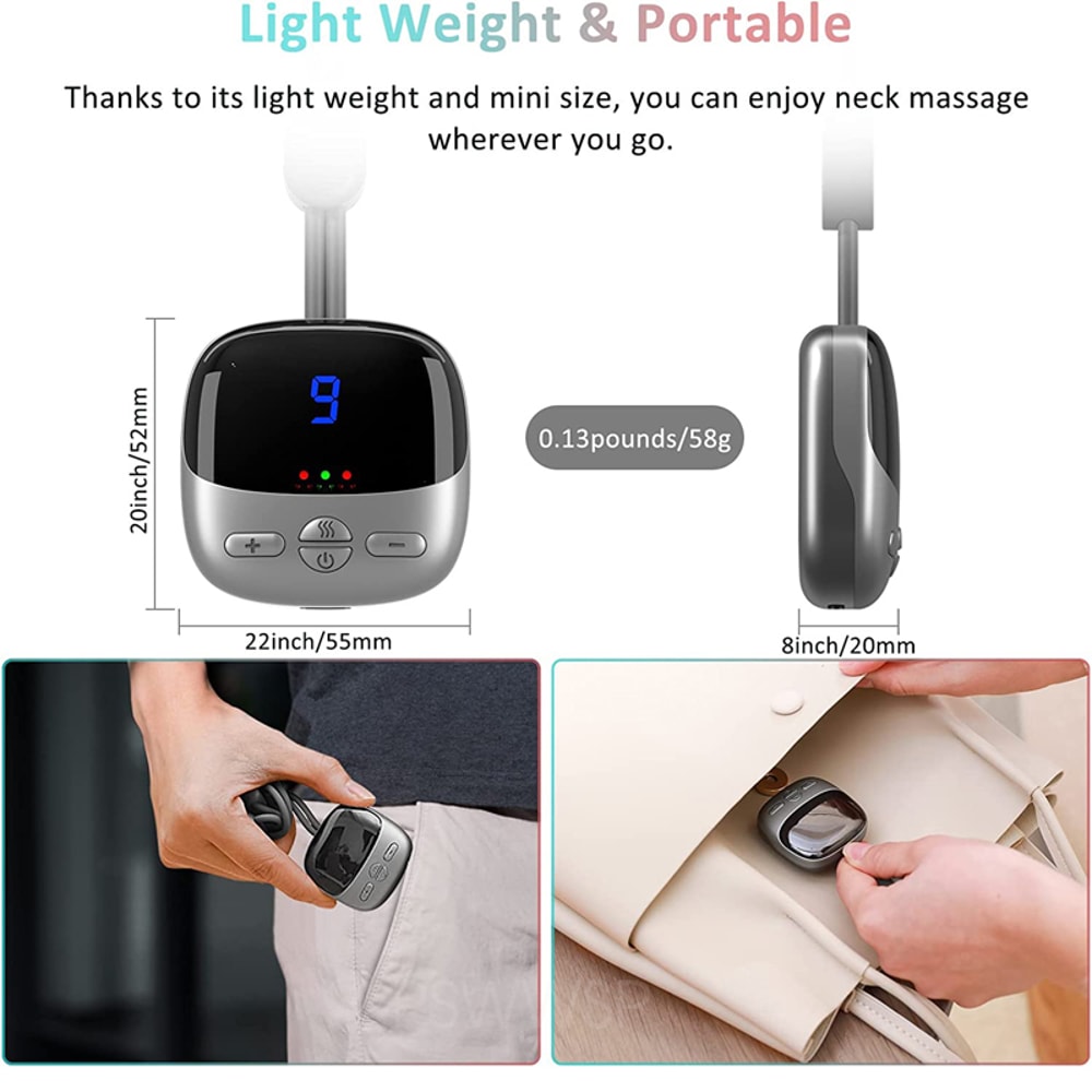 Portable Smart Neck Massager With Heating Cervical Spine Shoulder Pain Relief Hot Compress Therapy 5