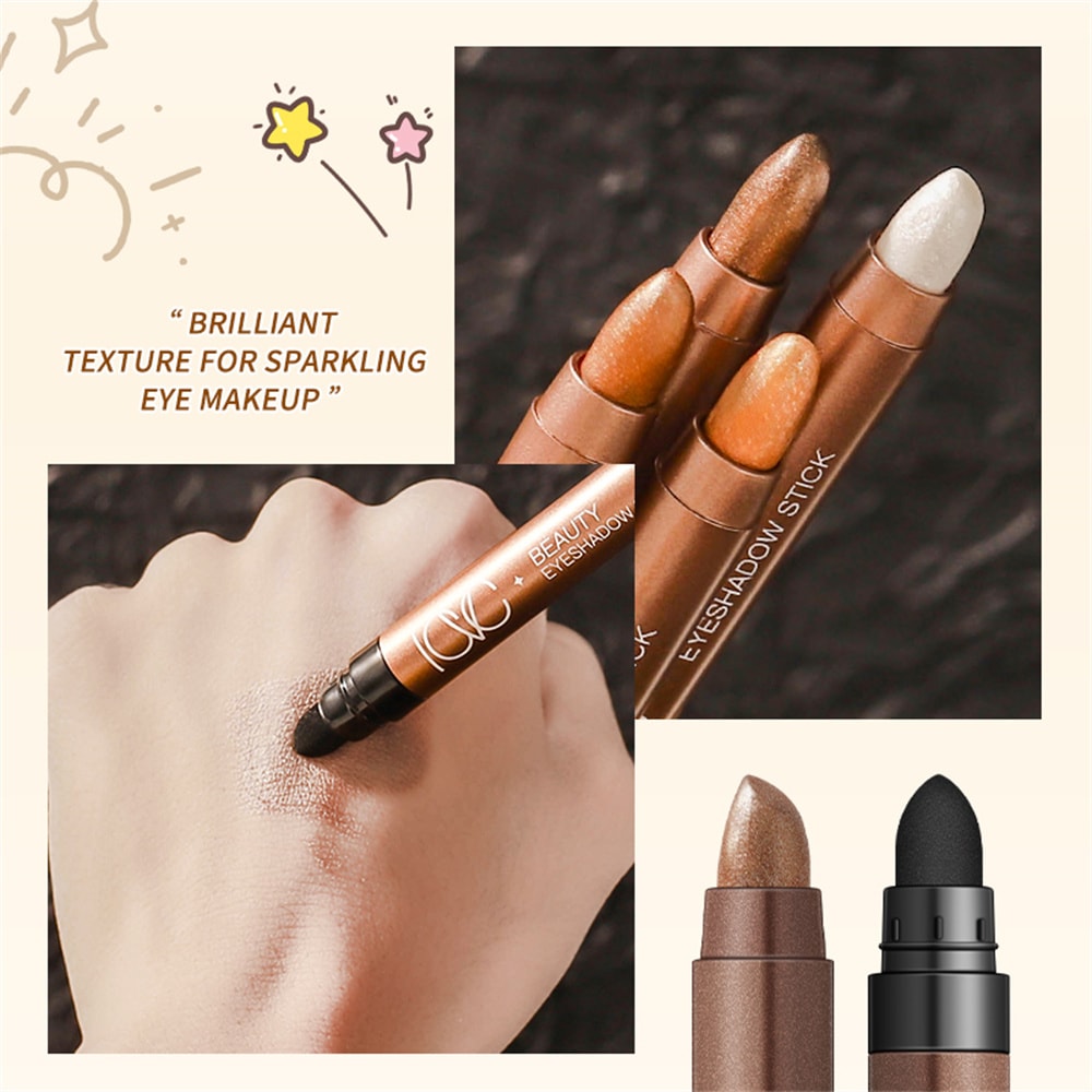 Waterproof Double Head Eyeshadow Sticks Long Lasting High Pigmented Shimmer Glitter Brown Crayon Ma 3