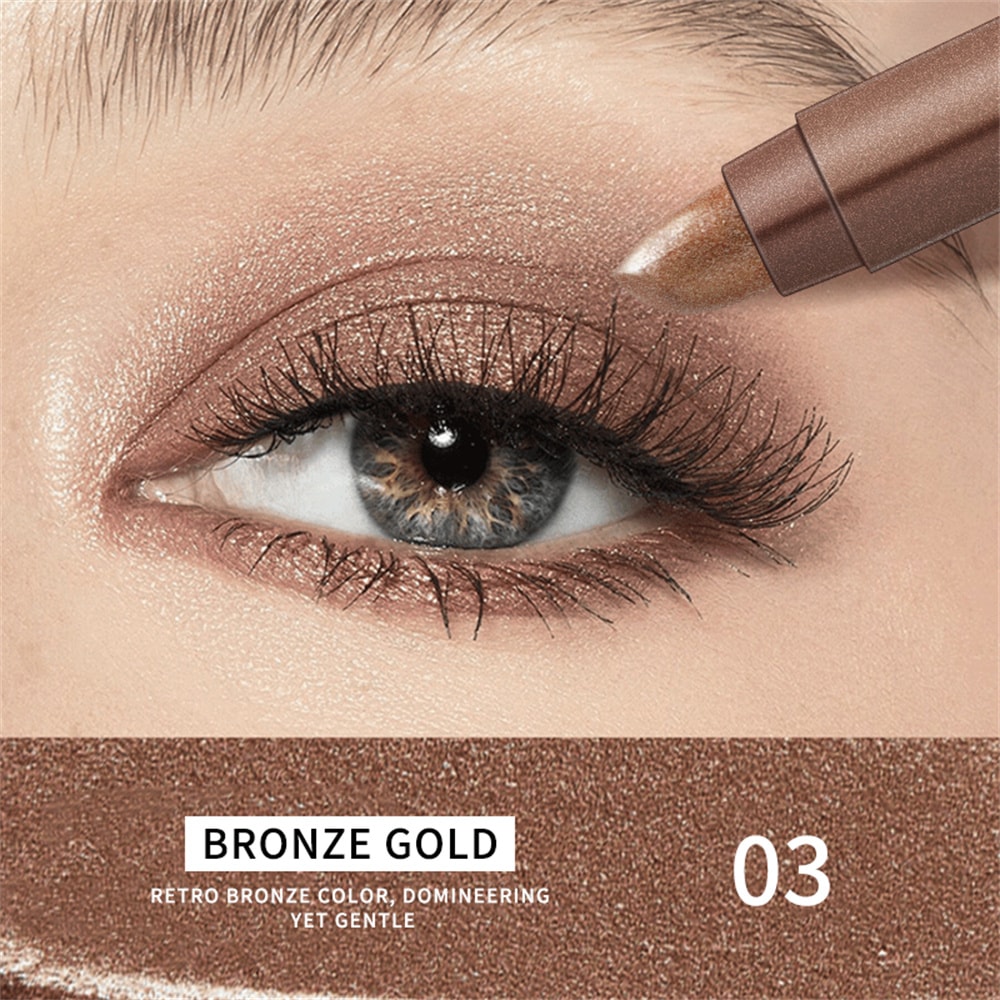 Waterproof Double Head Eyeshadow Sticks Long Lasting High Pigmented Shimmer Glitter Brown Crayon Ma 8