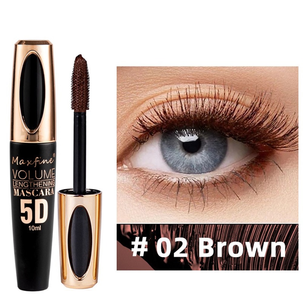 Waterproof 5D Silk Mascara With Big Eyes Strong Black Content And Length Noncaking Mascara 6