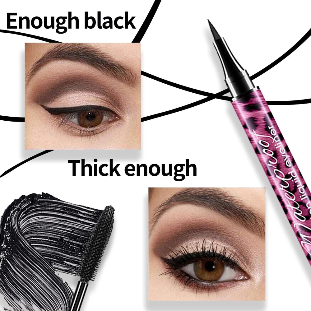 Waterproof Liquid Eyeliner Pencil 4D Mascara Set Cosmetics Curling Thick Eyebrow Pencil Eye Liner M 3