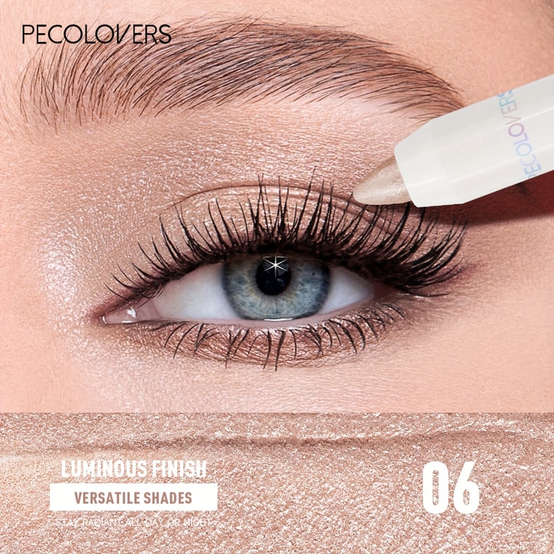 Long Lasting Waterproof Eyeshadow Sticks High Pigmented Shimmer Glitter Matte Neutral Brown Crayon 4