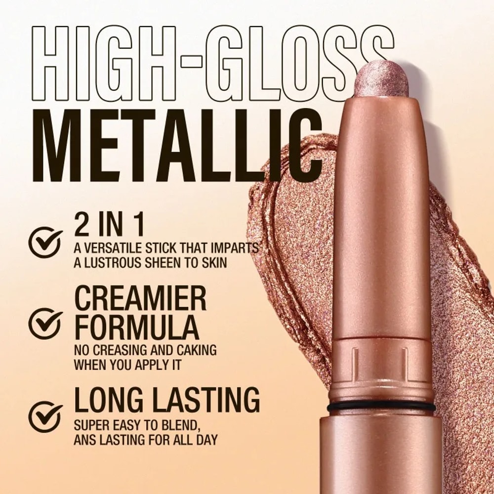 Waterproof Smoky Dark Black Eyeshadow Pencil Stick Matte Metallic Pearlescent Glitter Makeup Tool H 2