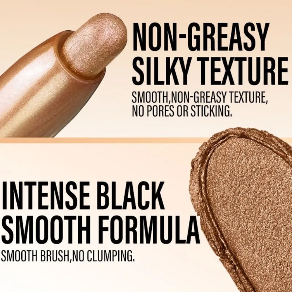 Waterproof Smoky Dark Black Eyeshadow Pencil Stick Matte Metallic Pearlescent Glitter Makeup Tool H 3