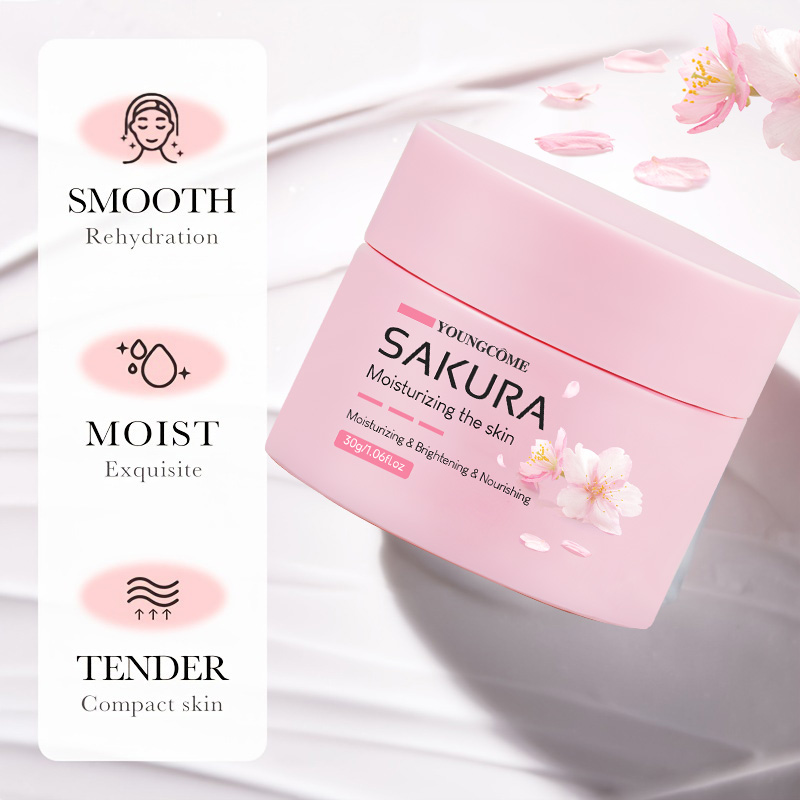 Cherry Blossom Essence Cream Nourishing Face Moisturizer Anti Aging Collagen Repair for Dry Skin
