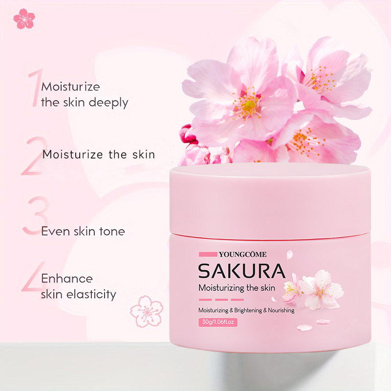 Cherry Blossom Essence Cream Nourishing Face Moisturizer Anti Aging Collagen Repair for Dry Skin