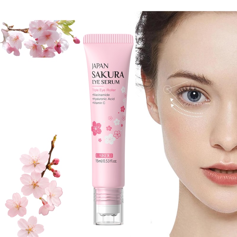 Hyaluronic Acid Sakura Eye Serum Roller for Dark Circles Moisturizing Cream Skin Care Treatment