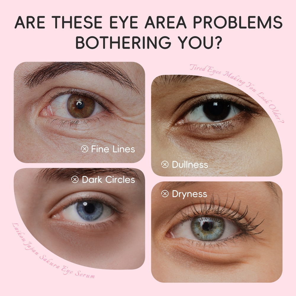 Hyaluronic Acid Sakura Eye Serum Roller for Dark Circles Moisturizing Cream Skin Care Treatment