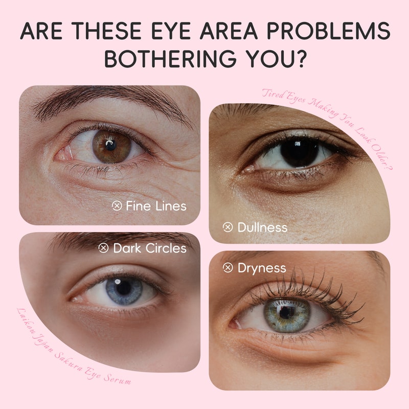 Hyaluronic Acid Sakura Eye Serum Roller for Dark Circles Moisturizing Cream Skin Care Treatment