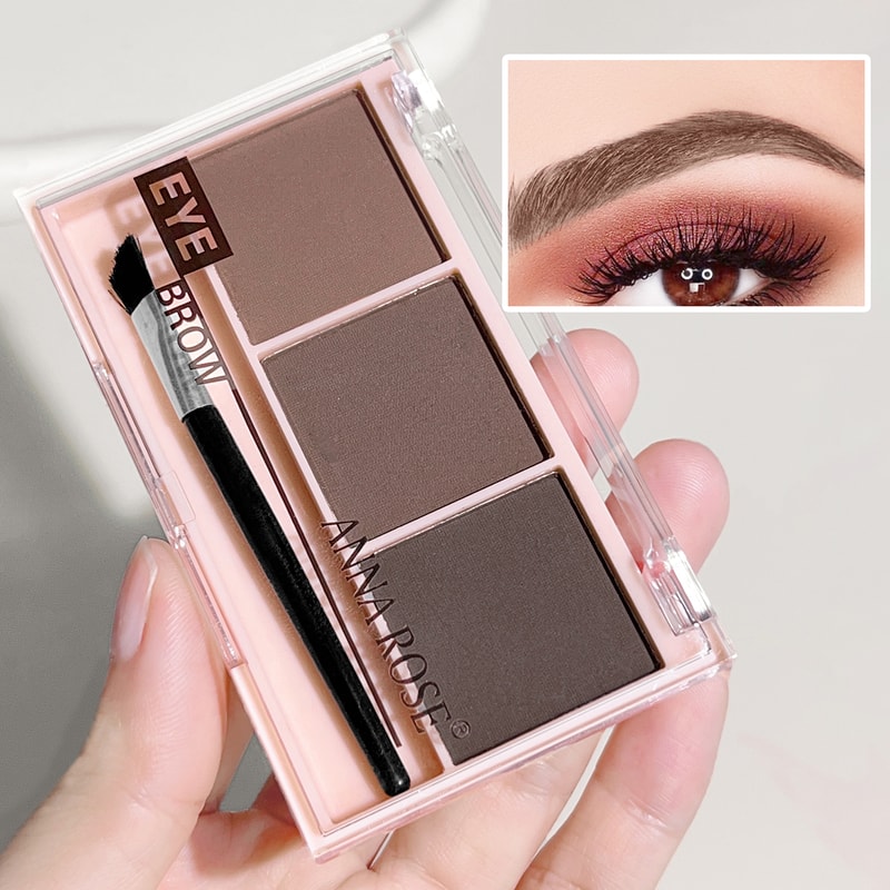 Waterproof Three-Color Eyebrow Powder, Sweat-Proof Long-Lasting Eyebrow Shadow for Natural Three-Dimensional Shape