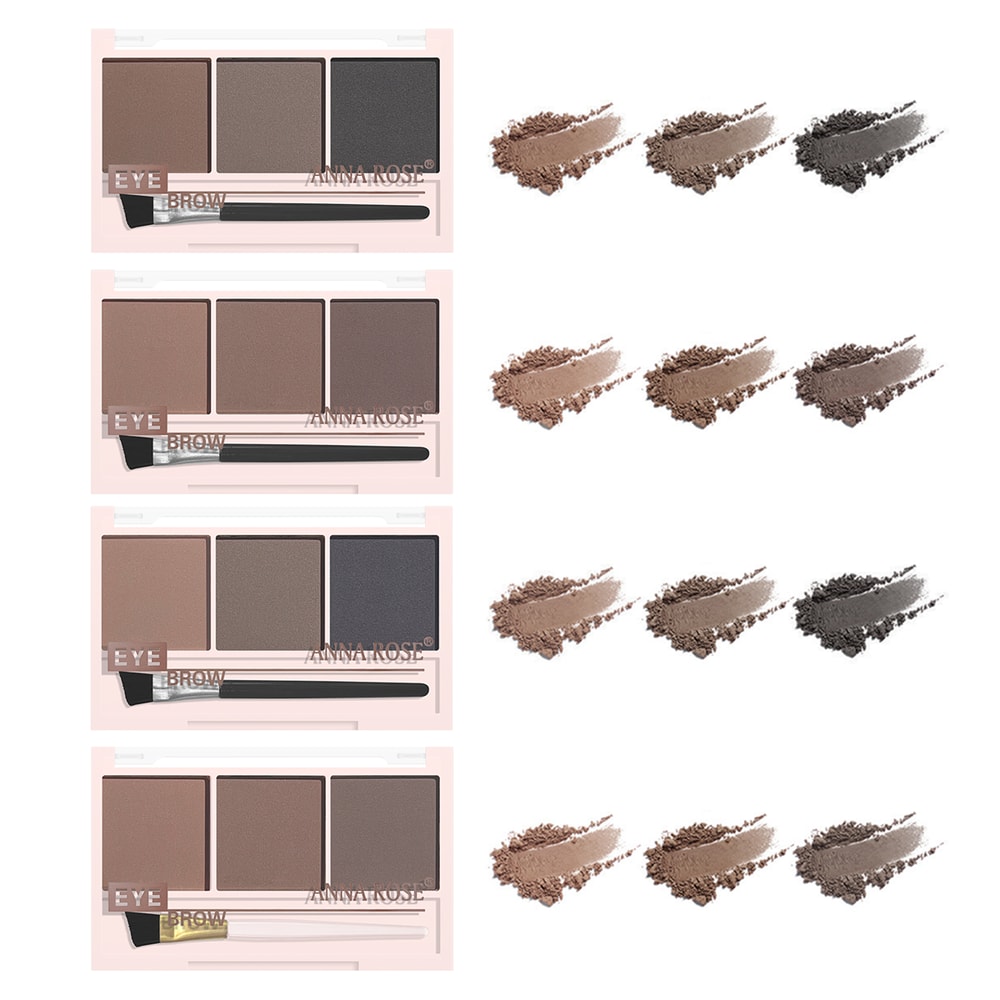 Waterproof Three-Color Eyebrow Powder, Sweat-Proof Long-Lasting Eyebrow Shadow for Natural Three-Dimensional Shape