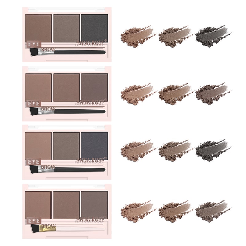 Waterproof Three-Color Eyebrow Powder, Sweat-Proof Long-Lasting Eyebrow Shadow for Natural Three-Dimensional Shape