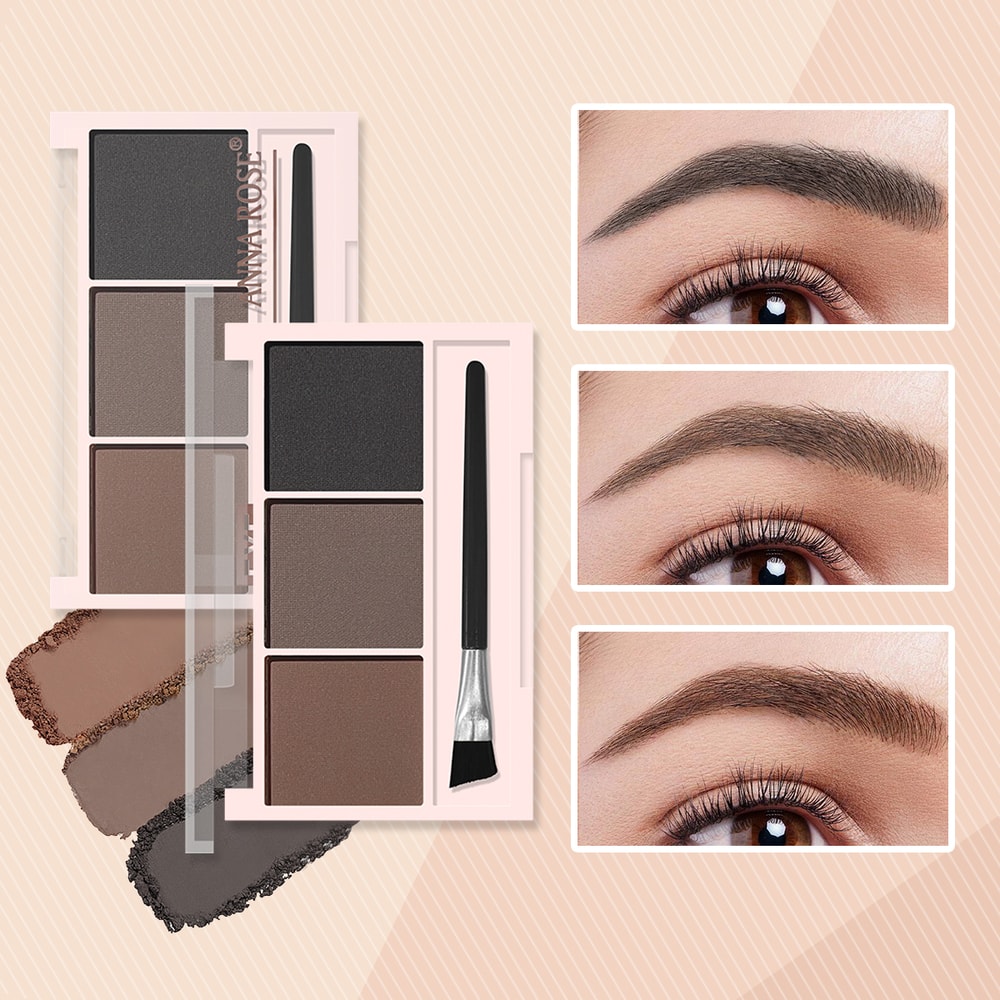 Waterproof Three-Color Eyebrow Powder, Sweat-Proof Long-Lasting Eyebrow Shadow for Natural Three-Dimensional Shape