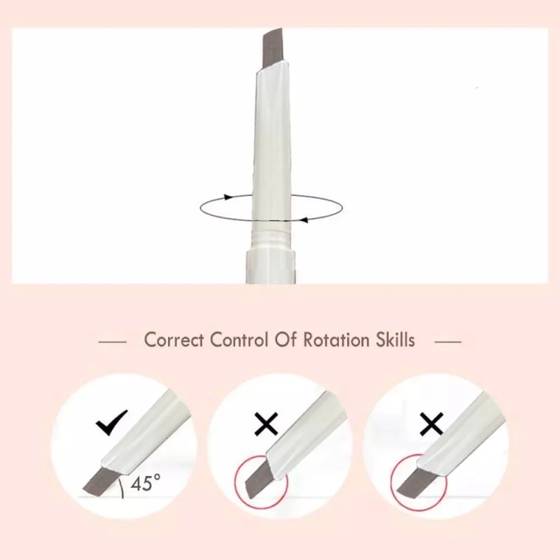 Waterproof ThinHead DoubleEnded Eyebrow Pencil LongLasting AutoRotate Brush Tip Natural Contour 4