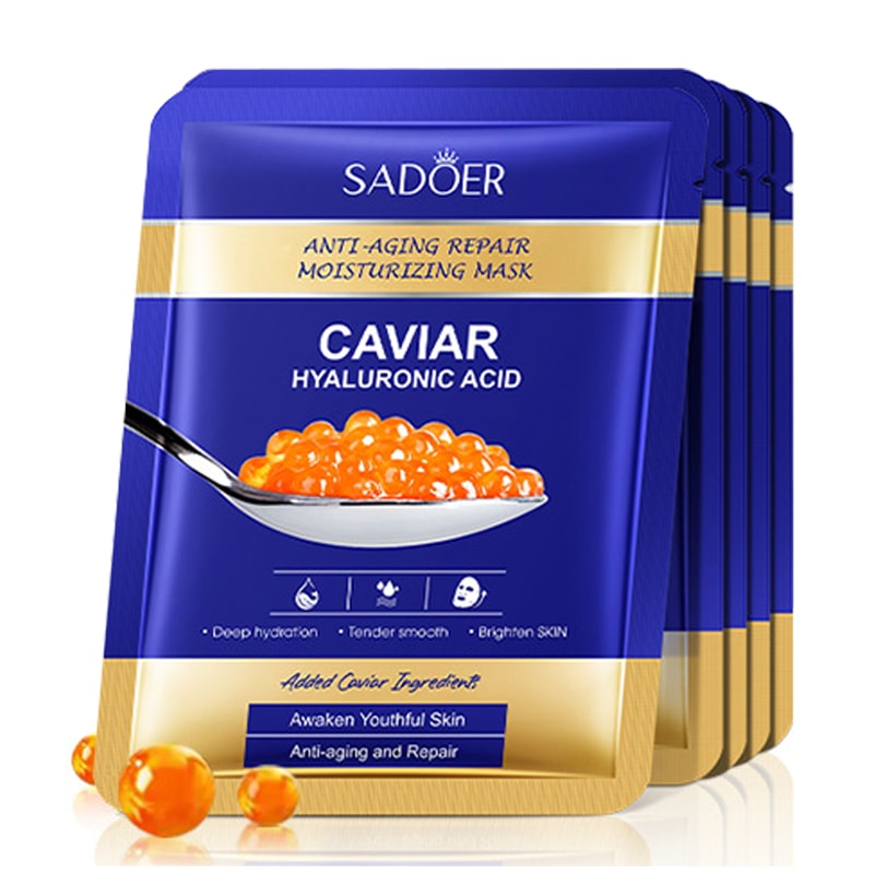 Hyaluronic Acid Caviar Moisturizing Face Mask For Firming Brightening Hydrating Facial Skin Care 0