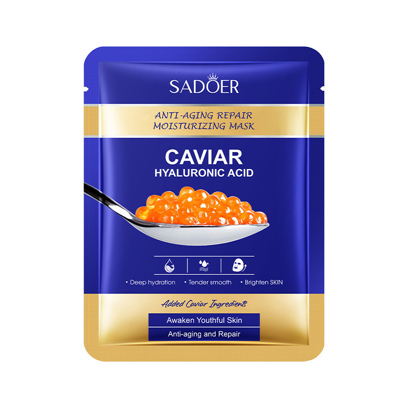 Hyaluronic Acid Caviar Moisturizing Face Mask For Firming Brightening Hydrating Facial Skin Care 5