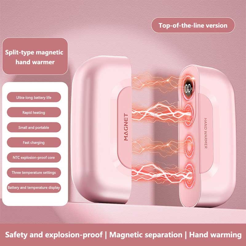 Mini Portable USB Rechargeable Magnetic Hand Warmer Digital Display Fast Charging Pocket Heater 6
