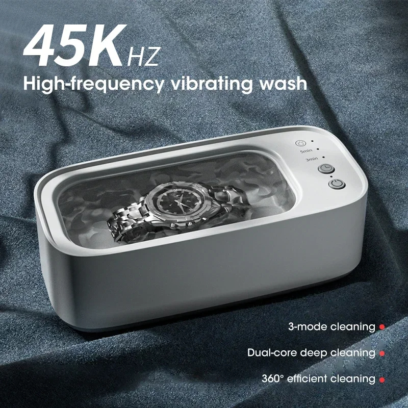 Mini Ultrasonic Cleaning Machine Adjustable Highfrequency Vibration For Glasses Jewelry Pacifier Ti 3