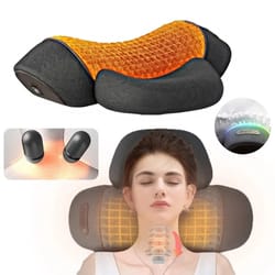 neck and shoulder massager cervical pillow with electric heating vibration and back traction for pain relief