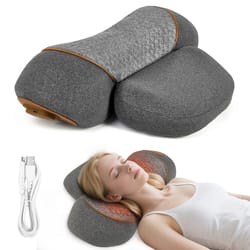 neck massager pillow for shoulder deep tissue hump corrector with heating and traction function for women