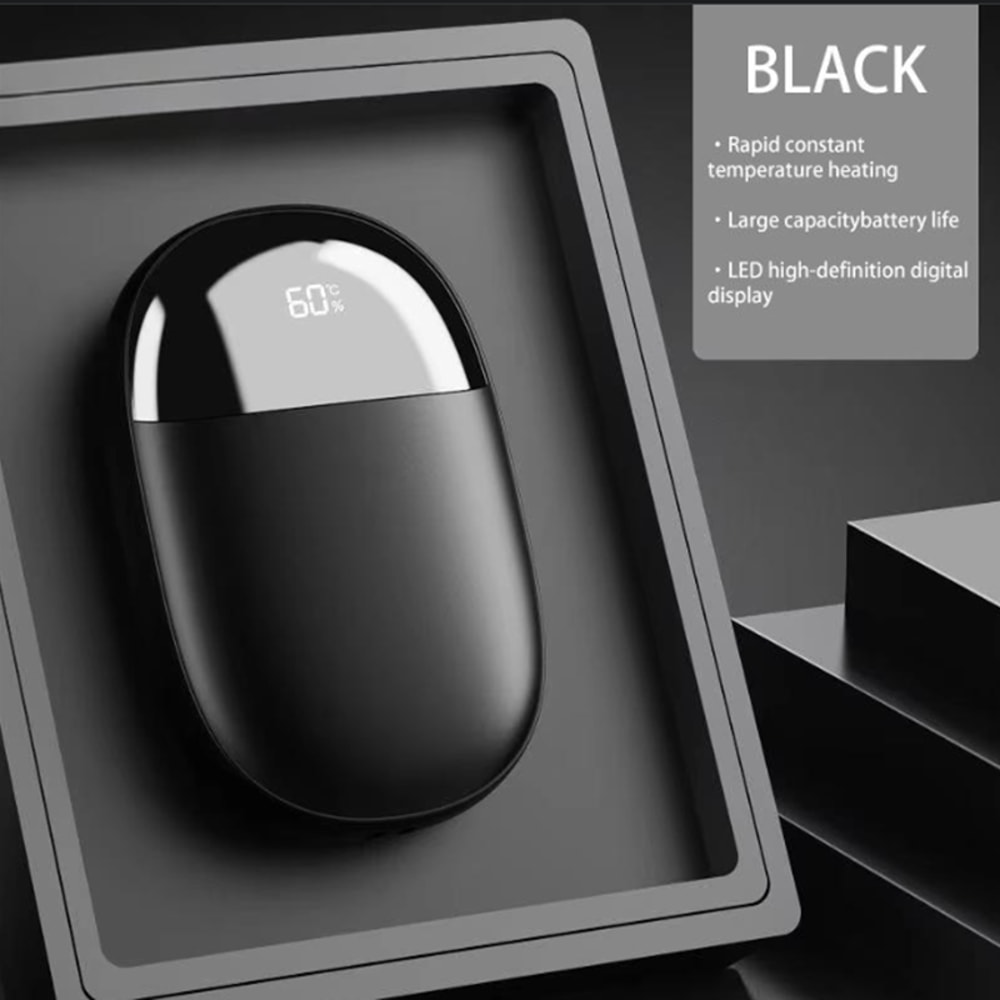 Double Sided Heating Portable Hand Warmer Large Capacity Adjustable Temperature Digital Display Win 6
