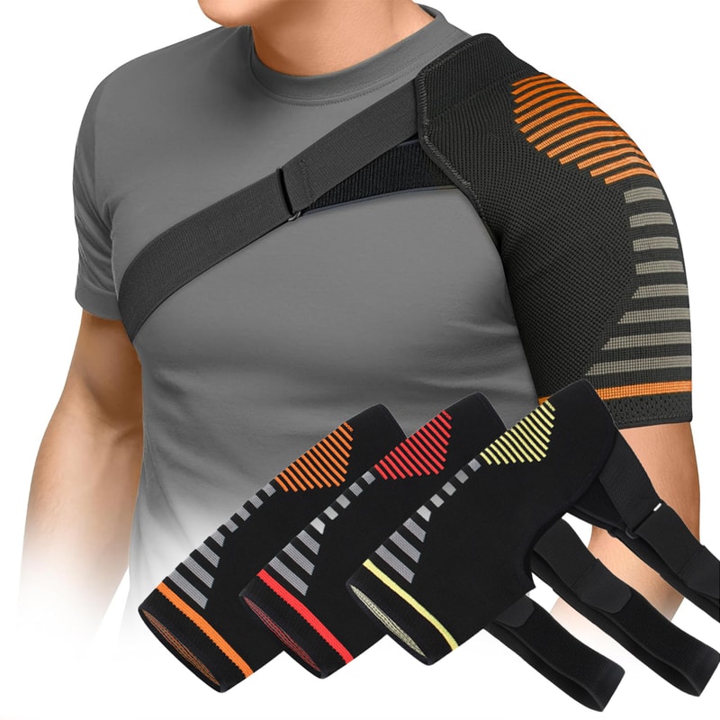 Support and Compression Sleeve AC Joint Brace, Arm Immobilizer Wrap with Stability Strap