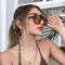 Vintage Square Sunglasses for Women Men Thick Frame Double Bridges Eyewear Female Chic Polygon Sun G