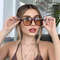 Vintage Square Sunglasses for Women Men Thick Frame Double Bridges Eyewear Female Chic Polygon Sun G