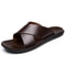 Men Genuine Leather Slippers NonSlip Beach Sandals for Casual Luxury Fashion