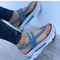 Women Fashion Summer Wedges Shoes Open Toe Buckle Casual Walking Sandals with Heels 3