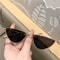 Fashion Metal Small Cat Eye Sunglasses For WomenTrendy Punk Style With Clear Ocean Lens Hip Hop Sha 7