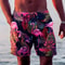 Holiday Hawaiian Mens Swim Trunks Leaf Flamingo Graphics Quick Drying Micro elastic Drawstring Sho