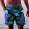 Holiday Hawaiian Mens Swim Trunks Leaf Flamingo Graphics Quick Drying Micro elastic Drawstring Sho