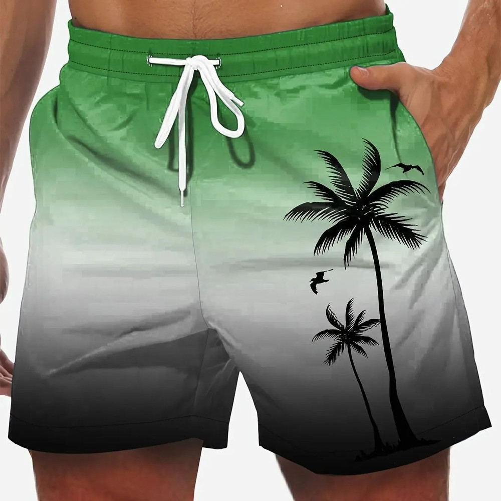 Stylish 3D Print Coconut Beach Shorts for Men  Perfect Summer Shorts for Casual  Tropical Outings