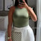 Womens Solid Sexy Bodysuit Femme Short Playsuit for Summer Slim Fit ClubReady Green More Col