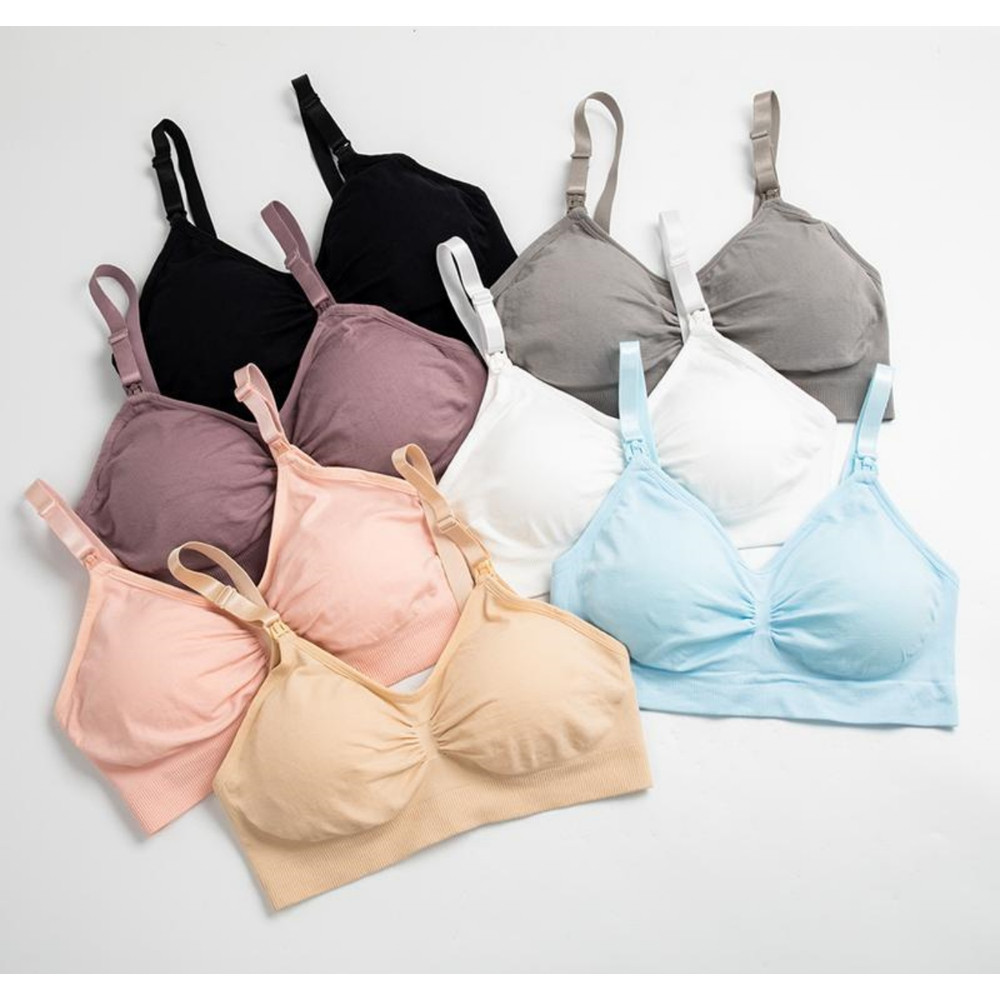3 Piece Seamless Nursing Bras, High Quality Maternity & Breastfeeding Bra with Breathable Cotton & Push Up Support