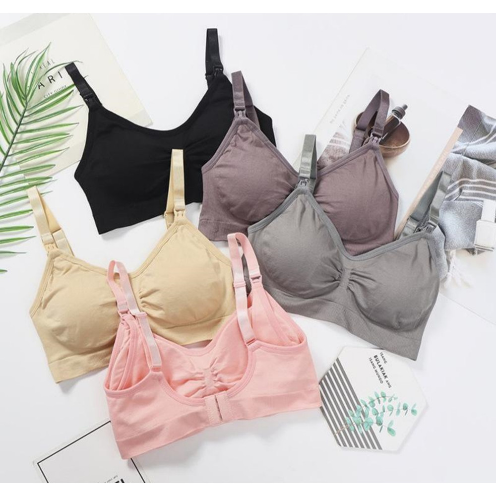 3 Piece Seamless Nursing Bras, High Quality Maternity & Breastfeeding Bra with Breathable Cotton & Push Up Support