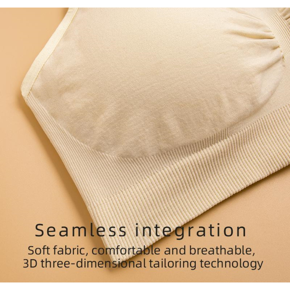 3 Piece Seamless Nursing Bras, High Quality Maternity & Breastfeeding Bra with Breathable Cotton & Push Up Support