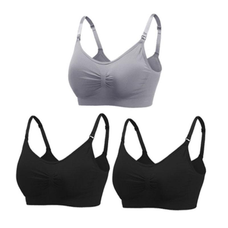 3 Piece Seamless Nursing Bras, High Quality Maternity & Breastfeeding Bra with Breathable Cotton & Push Up Support