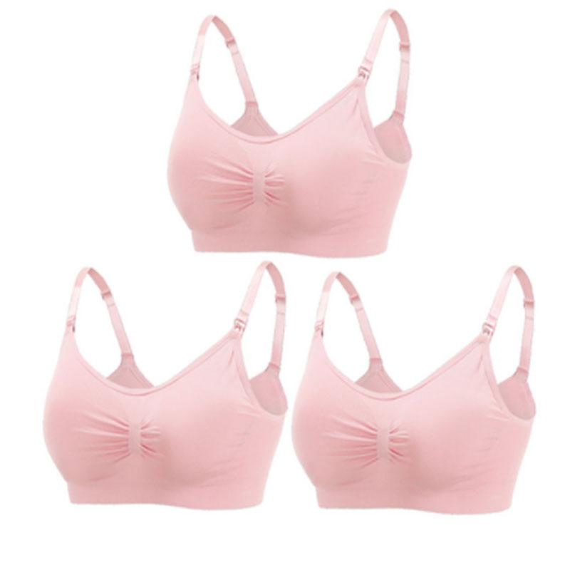 3 Piece Seamless Nursing Bras, High Quality Maternity & Breastfeeding Bra with Breathable Cotton & Push Up Support
