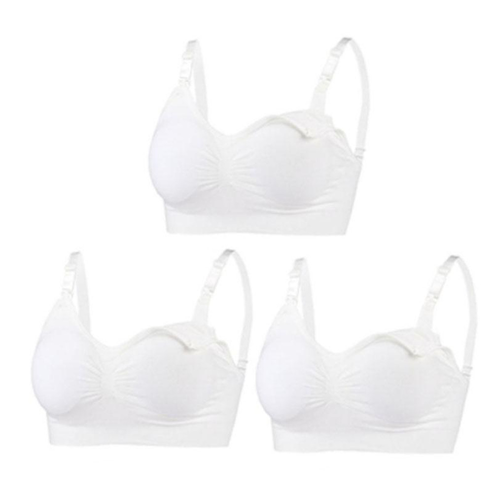 3 Piece Seamless Nursing Bras, High Quality Maternity & Breastfeeding Bra with Breathable Cotton & Push Up Support