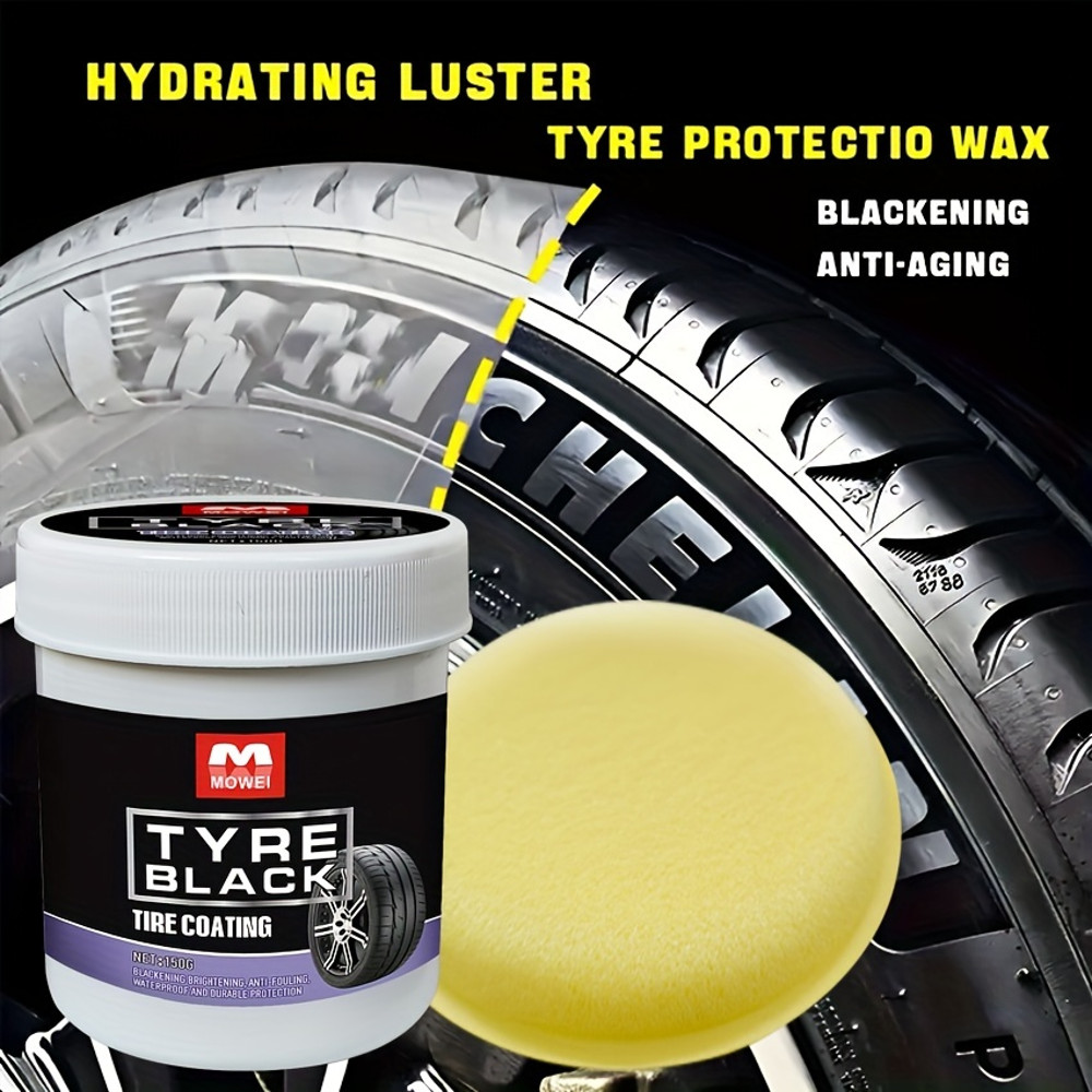 Tire Blackening Coating Wax Hydrating Luster Protection Anti Aging Tire Care with Sponge Applicat