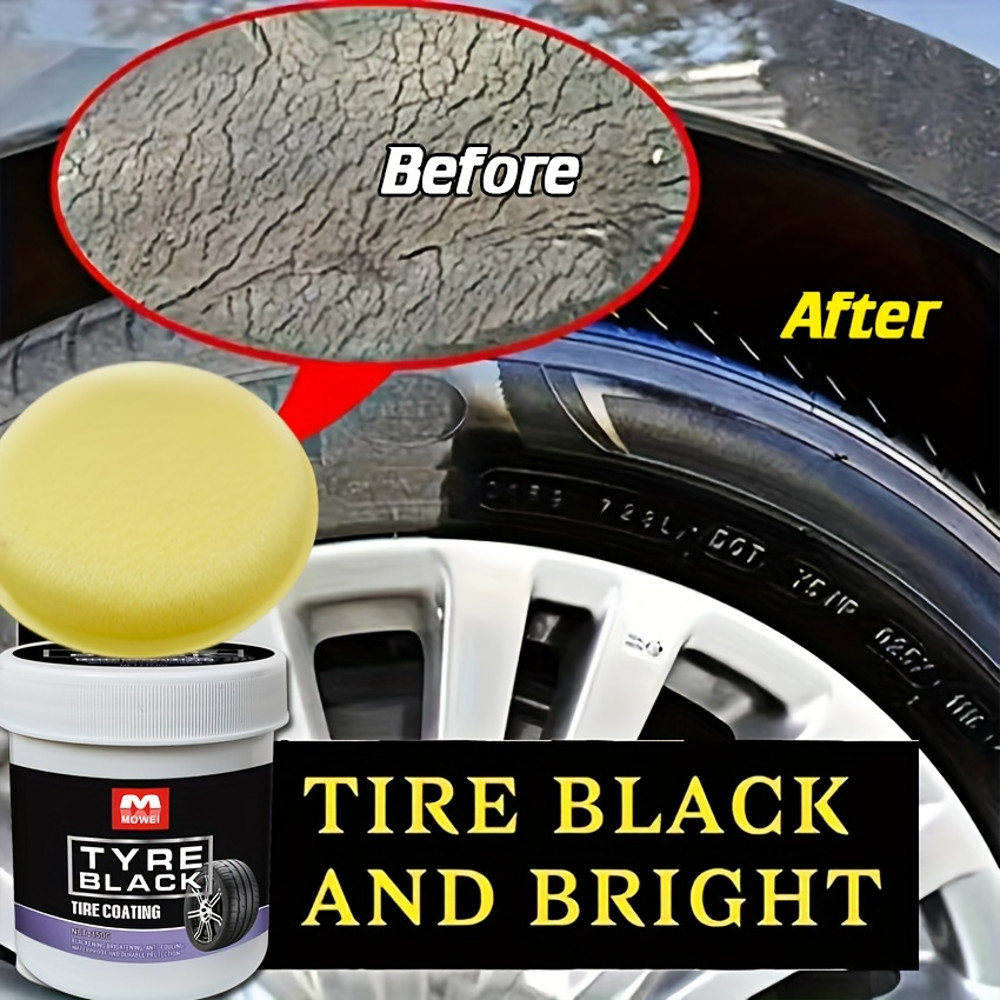 Tire Blackening Coating Wax Hydrating Luster Protection Anti Aging Tire Care With Sponge Applicato 4