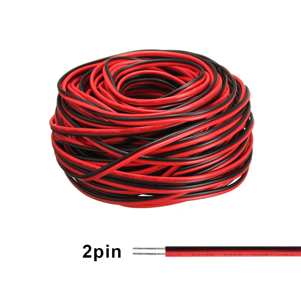 2PIN Tinned Copper Wire PVC Insulated RedBlack Cable for LED Strip Light Extension Electrical Pr