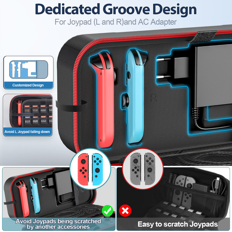 OIVO Large Storage Bag for Nintendo Switch Waterproof Travel Case AntiScratch Carrying Bag for Sw